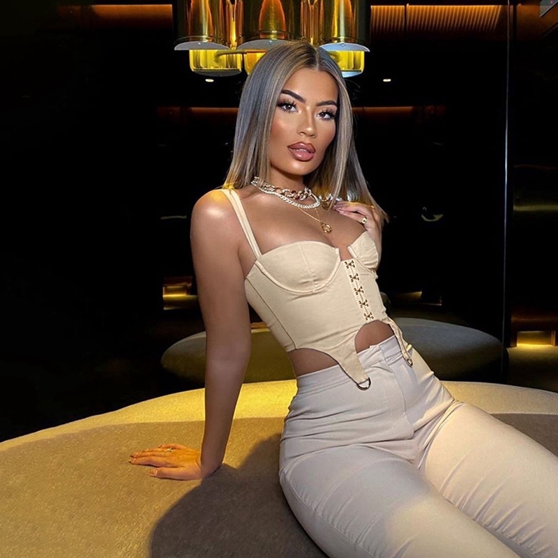 Áo croptop màu trơn thiết kế hở lưng gợi cảm