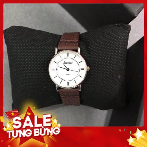 ( Giá Sỉ ) Đồng hồ cặp thời trang nam nữ Kasigi dây da cá tính KSR449 -Hàng nhập khẩu