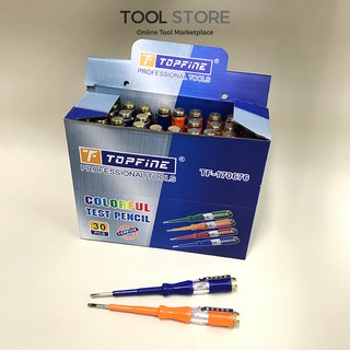 Bút thử điện mắc cài kim loại TOPFINE