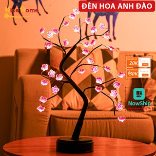 Đèn trang trí hình cây mùa xuân, đèn ngủ decor để bàn cao cấp
