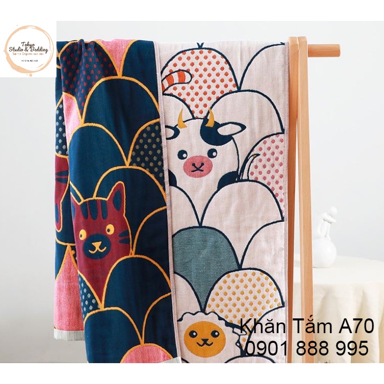 O2_Khăn tắm Xô Chất cotton sợi tre Organic cao cấp Nature100% (Size:140*70cm)