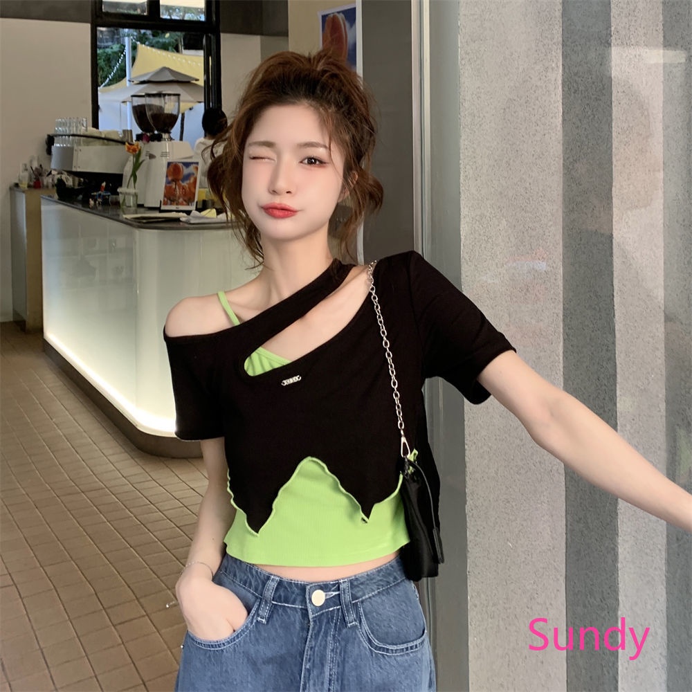 Áo Kiểu Vạt Chéo Màu Sắc Trẻ Trung Quyến Rũ Dành Cho Nữ