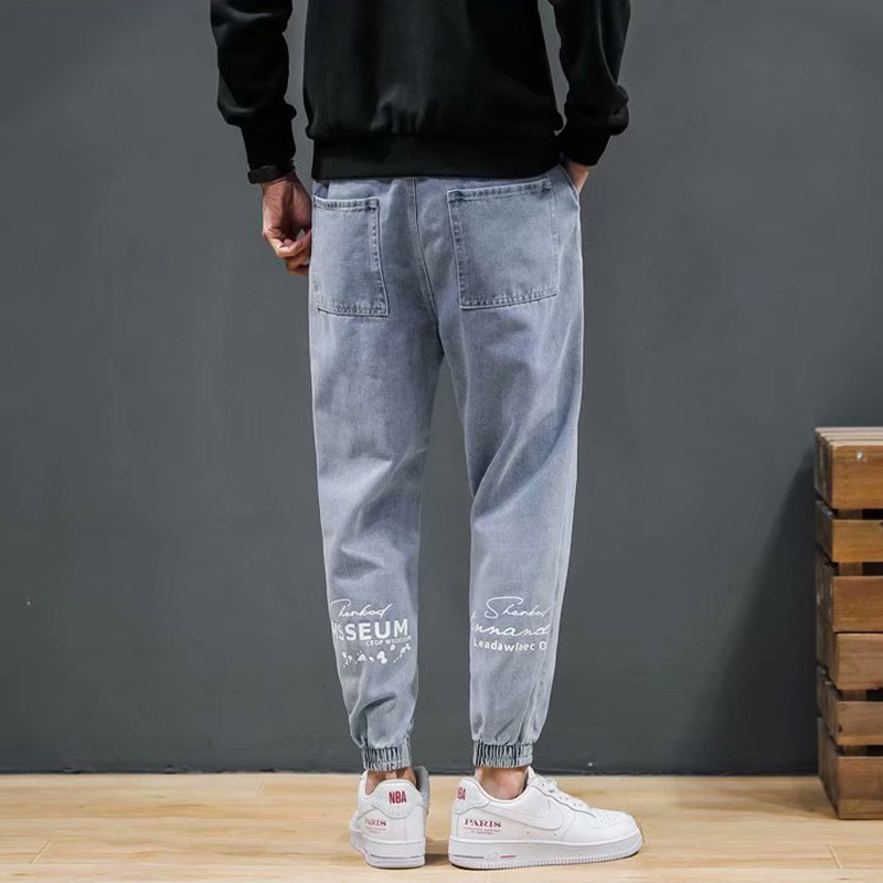 Quần Jean Dài Dáng Rộng In Họa Tiết Phong Cách Hip hop Hàn Quốc Thời Trang Cho Nam