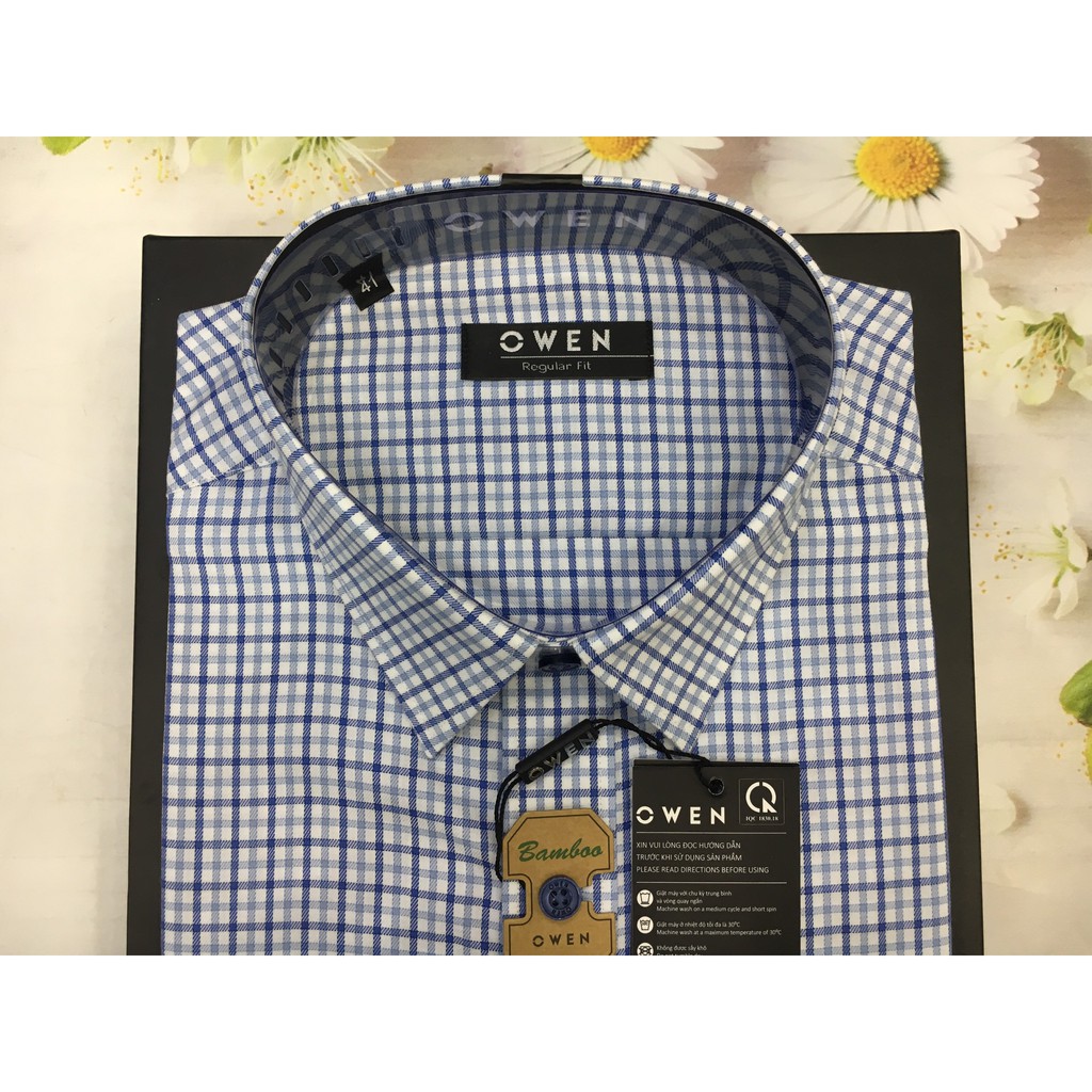 ÁO SƠ MI NAM DÀI TAY OWEN MỚI 2020 AR22249 KẺ CARO XANH BLUE | BigBuy360 - bigbuy360.vn