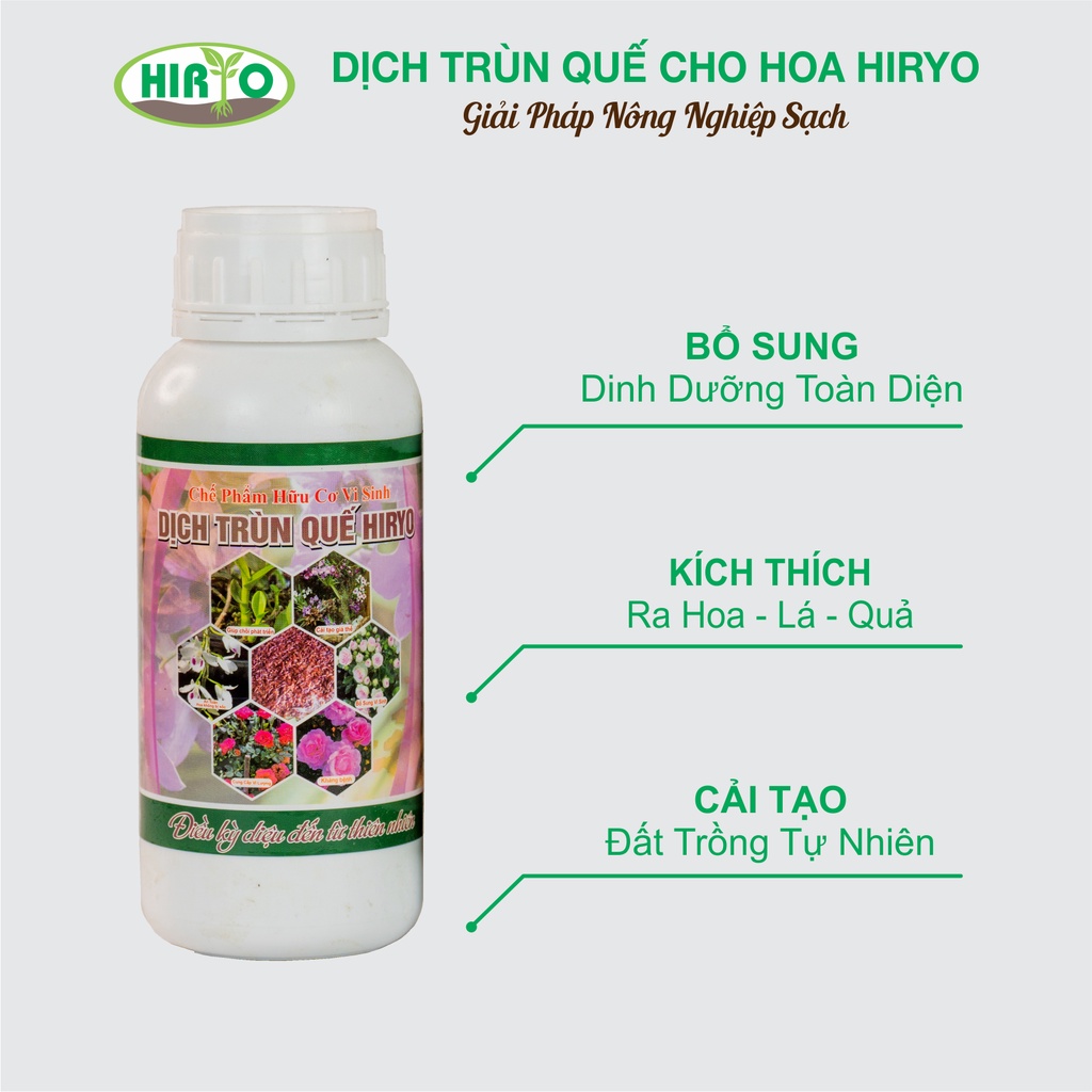 Dịch Trùn Quế HIRYO thủy phân cao cấp - Dành cho Hoa, Hoa Lan, Hoa Hồng...