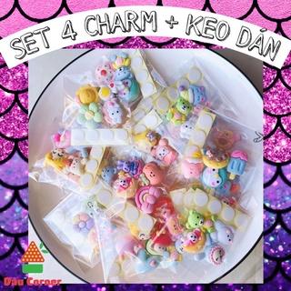 Set 4 charm trang trí + làm Slime