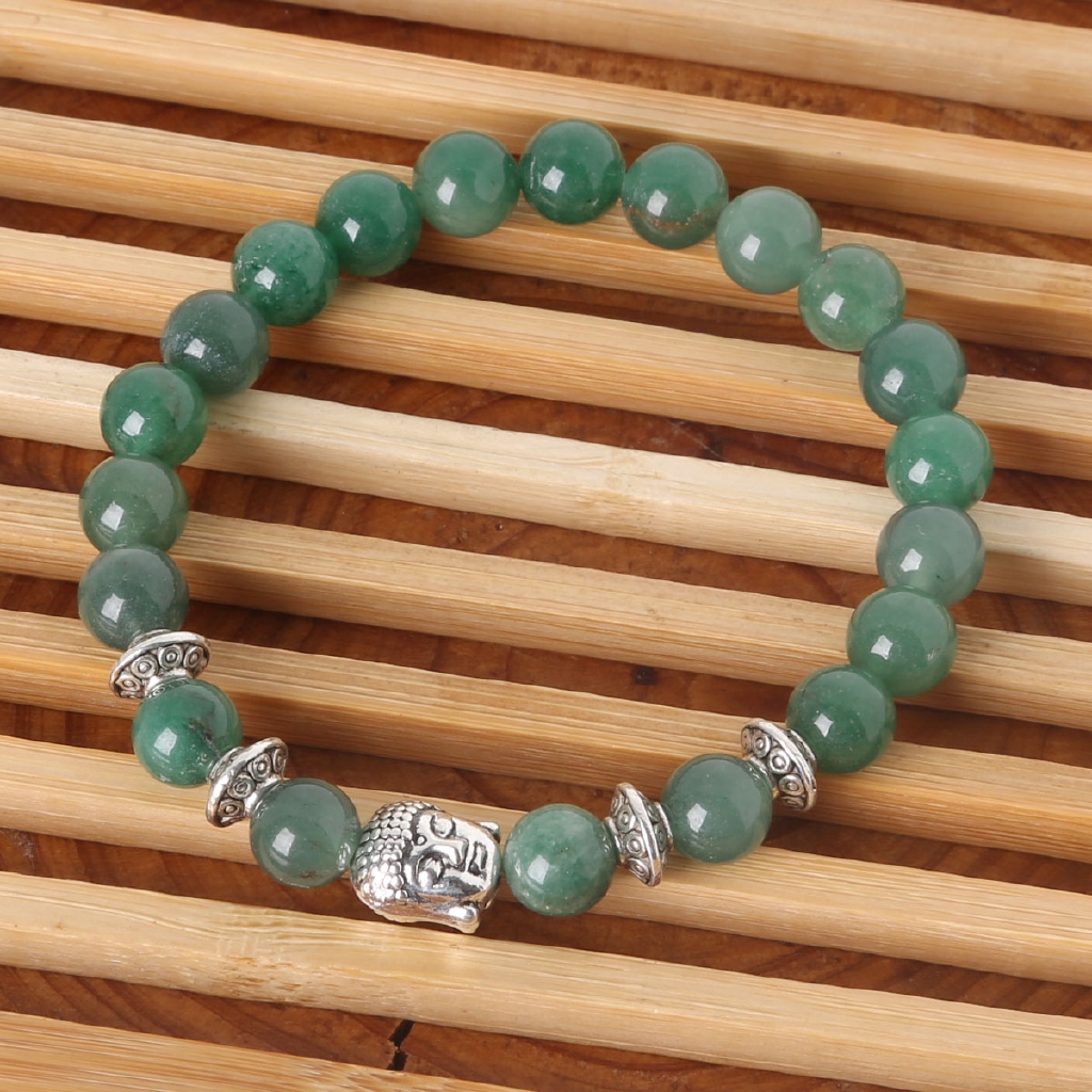 Vòng Tay Chuỗi Hạt Đá Aventurine Tự Nhiên Dành Cho Nam Và Nữ