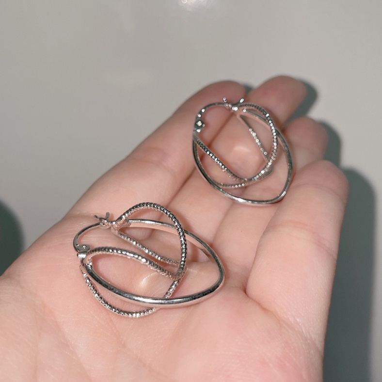 BÔNG TAI BẠC LỒNG CẦU 925 2HAND