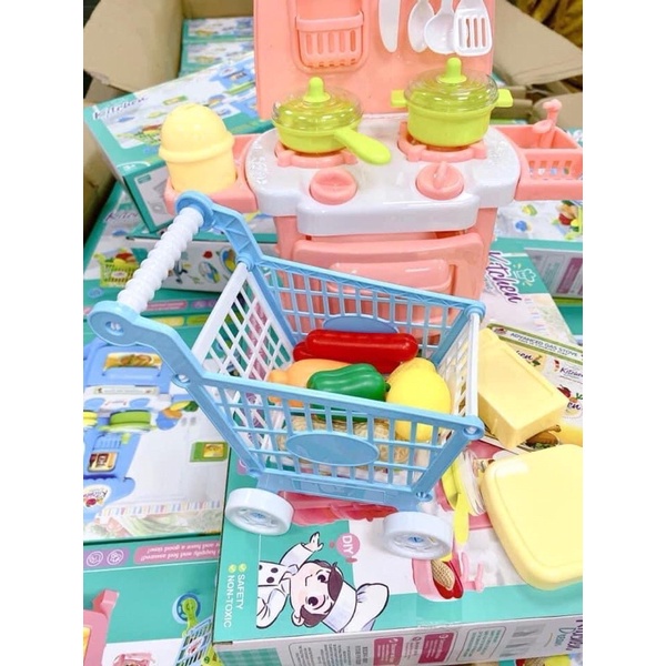 Bộ đồ chơi NHÀ BẾP kèm xe đẩy KITCHEN DREAM nhiều chi tiết cho bé