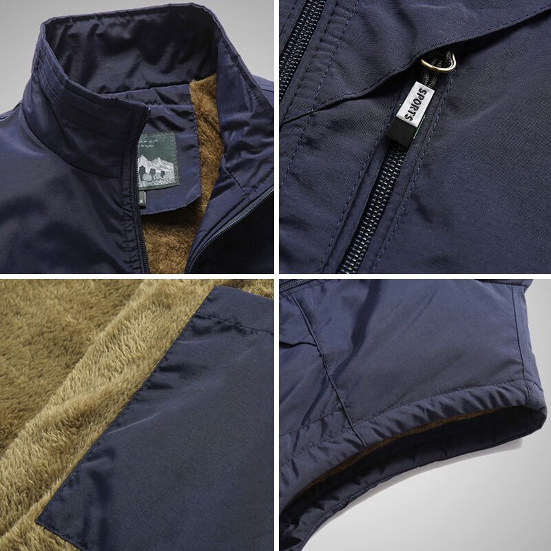 Áo Khoác Sát Nách Vải Lông Cừu Dày Dặn Giữ Ấm Thời Trang Thu Đông Cho Nam 5XL 2022