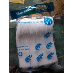 Combo 10 gói muỗng nhựa ngắn cao cấp (1000 muỗng)