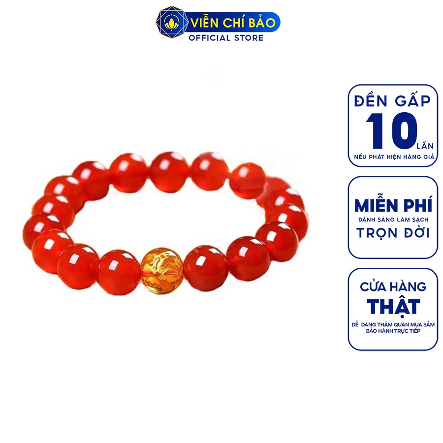 Vòng tay đá phong thủy 12 con giáp đỏ nam nữ chất liệu đá tự nhiên thời trang phụ kiện trang sức Viễn Chí Bảo V000075