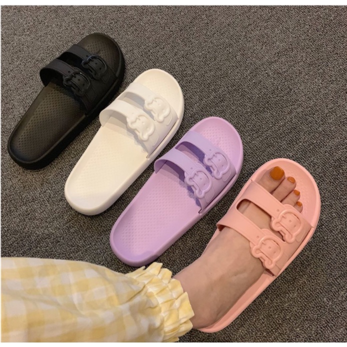 Dép đi trong nhà tắm mềm mại thoải mái chống trượt màu hồng dễ thương đơn giản