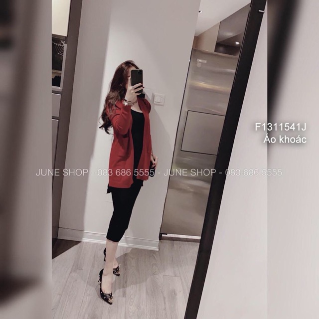 Áo khoác cardigan form dài hai túi hàng nhập!