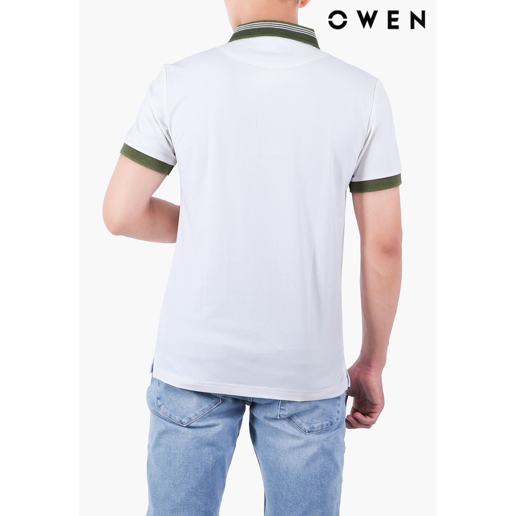 Áo polo ngắn tay OWEN Bodyfit màu trắng - APV21849