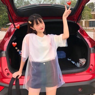 🌈 Áo thun Ulzzang Lưới 7 màu thêu hình hành tinh đội vương miện siêu mới siêu dễ thương 💗