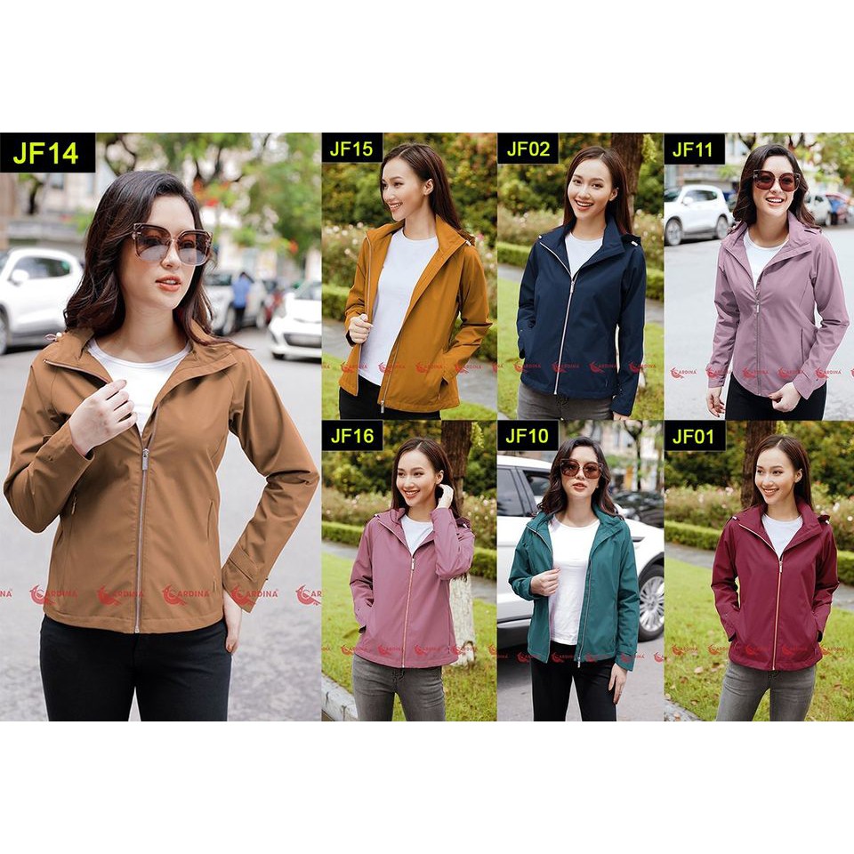 Áo Khoác Nữ, Áo Khoác Jacket Nữ 2 Lớp CARDINA Cao Cấp Chống Nước, Chống Nhăn, Kiểu Dáng Trẻ Trung