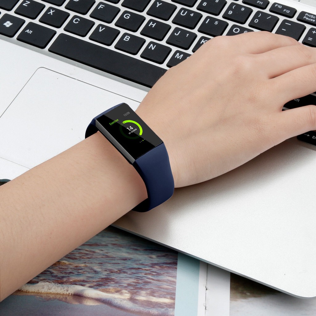 Dây Đeo Thay Thế Chất Liệu Silicon Màu Trơn Cho Fitbit Charge 3 / Charge 4