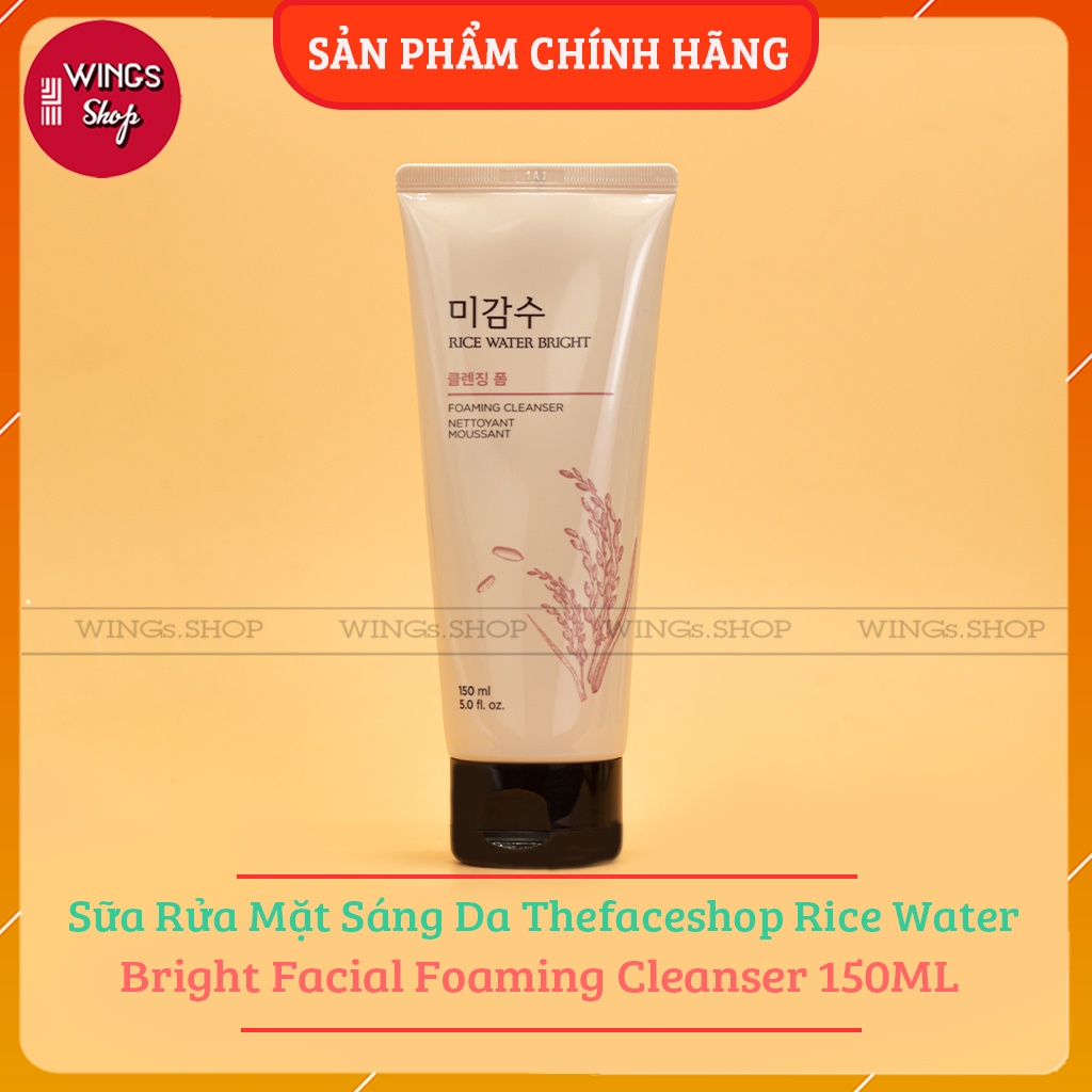 Sữa Rửa Mặt Sáng Da Thefaceshop Rice Water Bright Facial Foaming Cleanser 150ML