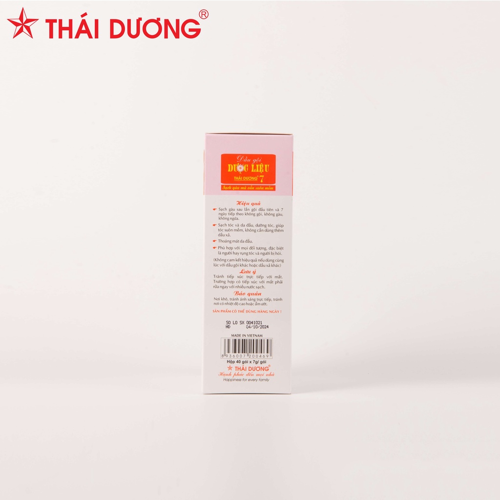 Dầu gội dược liệu Thái Dương 7 hộp 40 gói- Sao Thái Dương