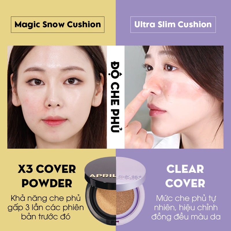 [MẪU MỚI 2022] Phấn Nước April Skin Magic Snow Cushion Galaxy Triple Cover Edition SPF50+ PA+++ 15g