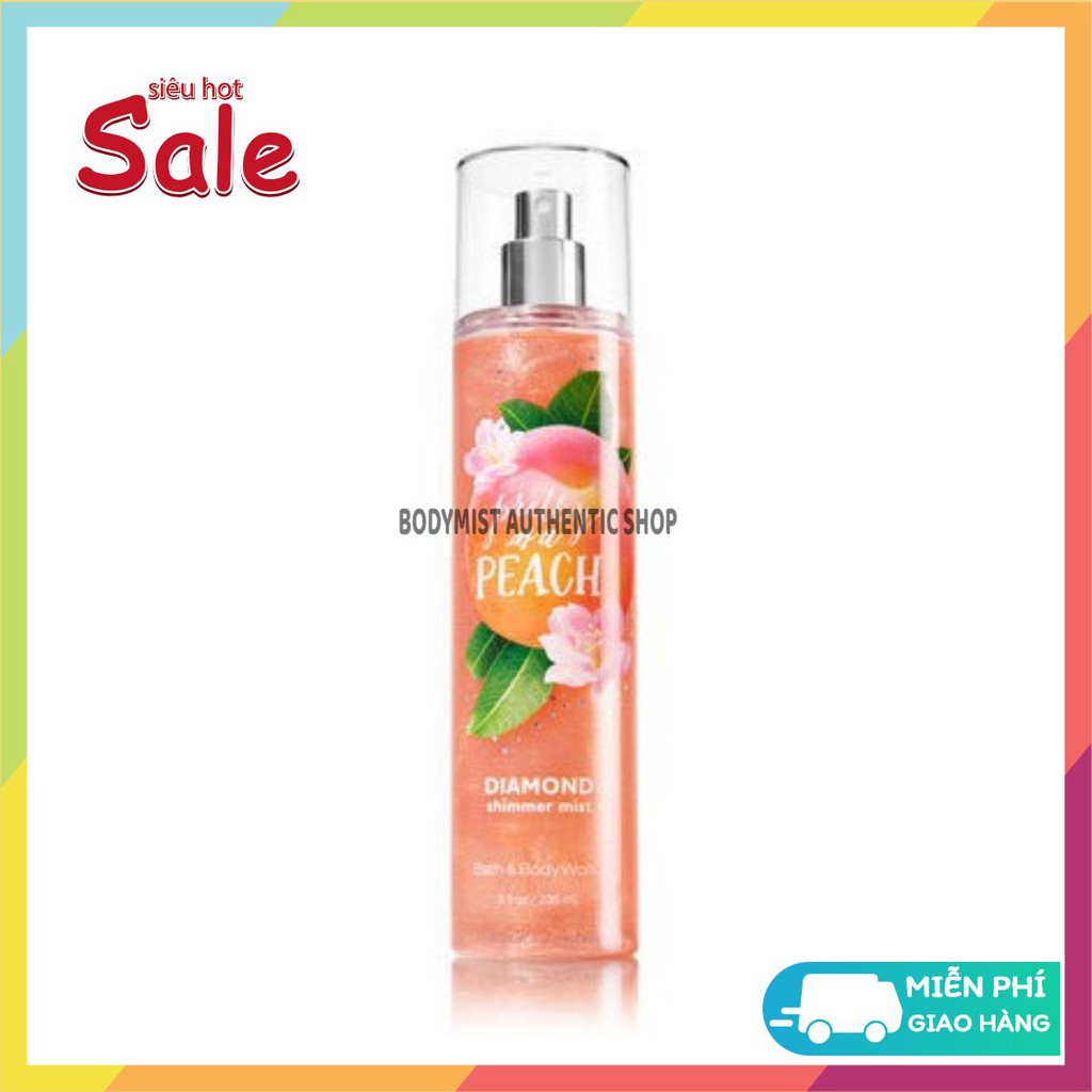 Xịt thơm có nhũ Bath and Body Works - Pretty As A Peach 236ml [𝑩𝒐𝒅𝒚𝒎𝒊𝒔𝒕 𝑨𝒖𝒕𝒉𝒆𝒏𝒕𝒊𝒄]