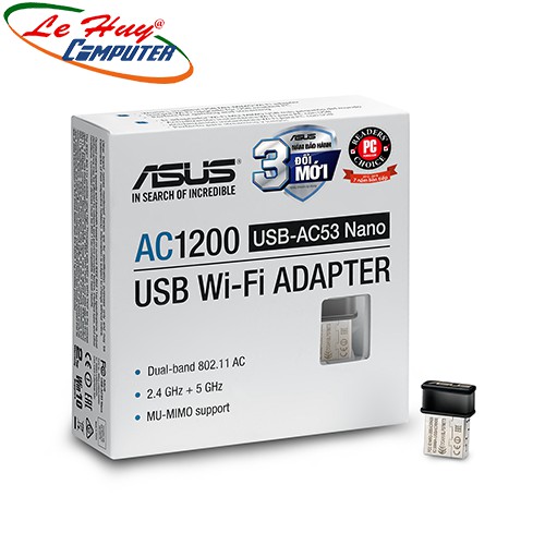 USB THU SÓNG WIFI ASUS USB-AC53 Nano Hai băng tần chuẩn AC1200Mbps