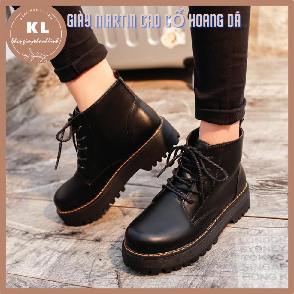 Giày/ bốt ulzzang vintage MARTIN cổ cao buộc dây tăng chiều cao mang phong cách hoang dã -b11