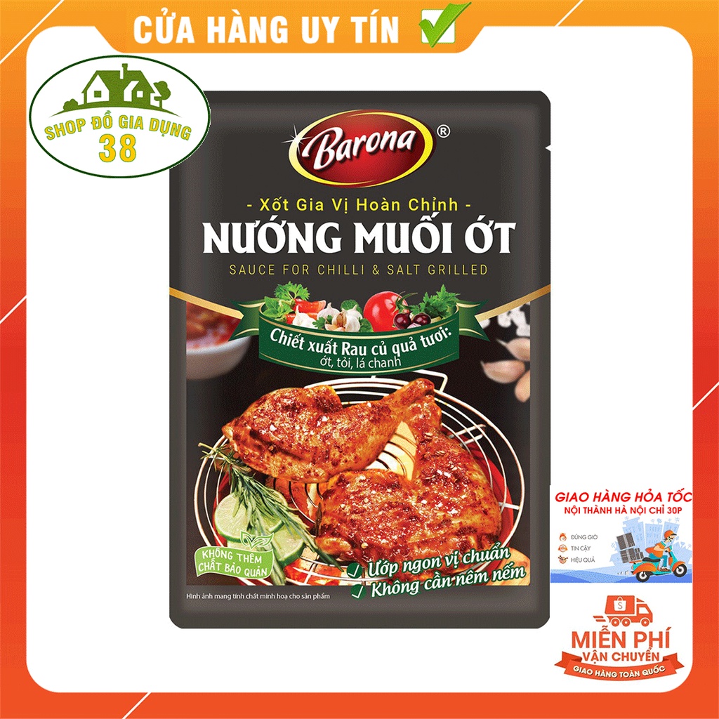 Xốt Nướng Muối Ớt Gia Vị Hoàn Chỉnh BARONA Nướng Muối Ớt 80g