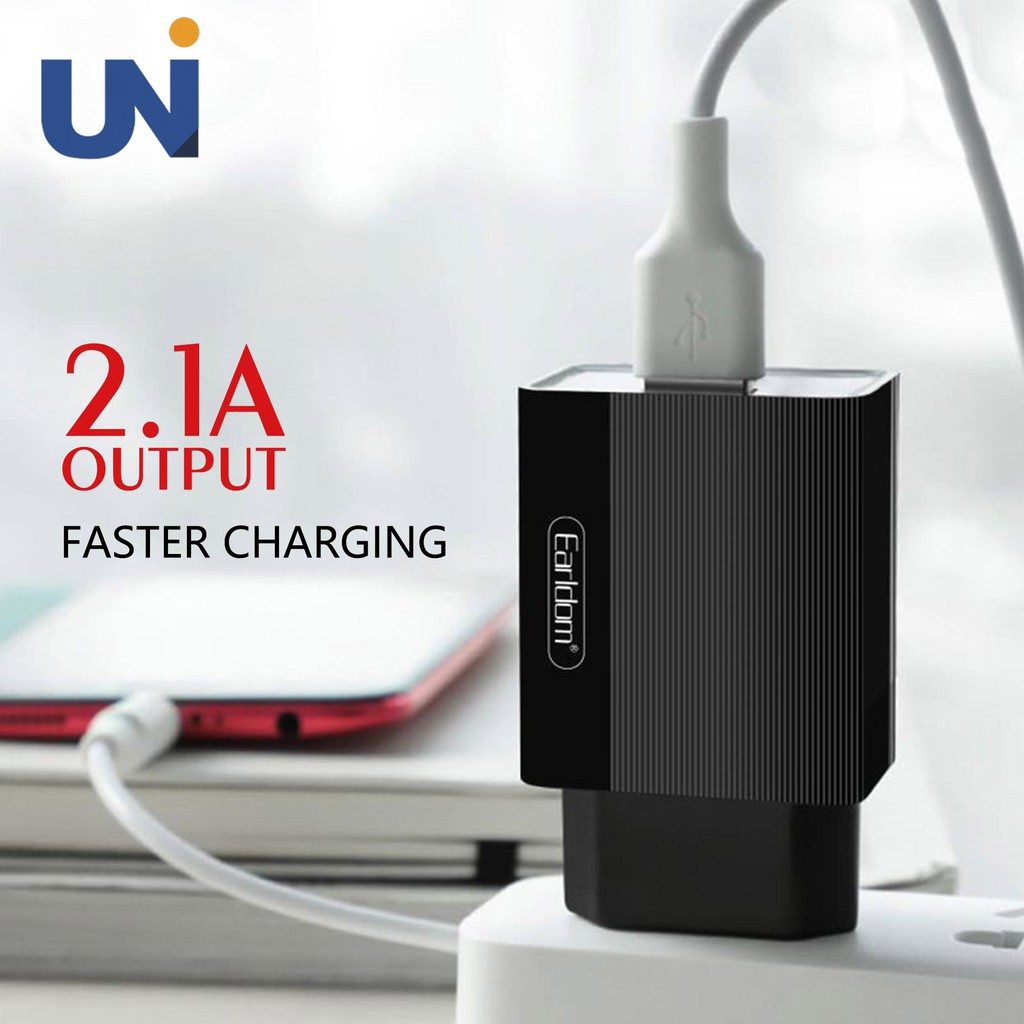 Củ Sạc iPhone Earldom AH-201 cổng kết nối USB 2.1A Cho Các Dòng Cáp Sạc Điện Thoại - IPhone Samsung Oppo Xiaomi Huawei | BigBuy360 - bigbuy360.vn