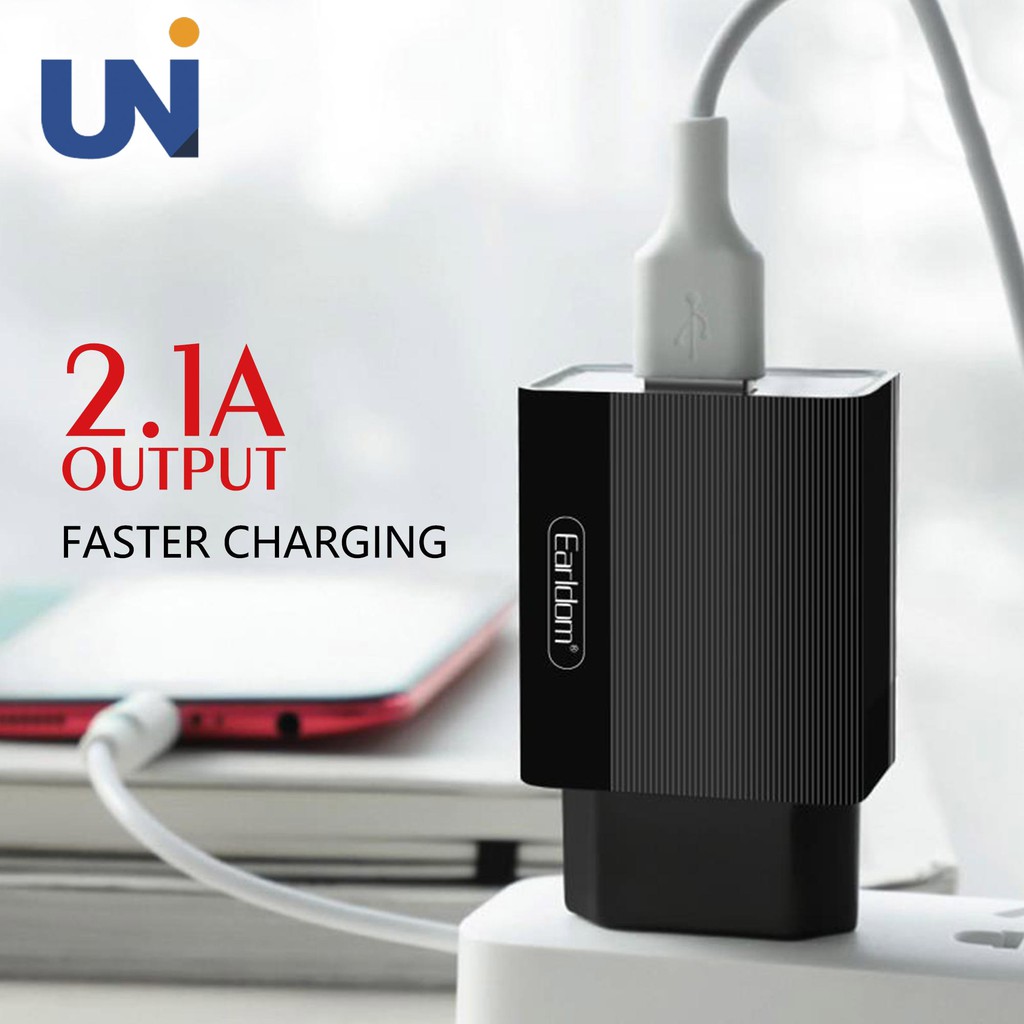 Củ Sạc iPhone Earldom AH-201 cổng kết nối USB 2.1A Cho Các Dòng Cáp Sạc Điện Thoại - IPhone Samsung Oppo Xiaomi Huawei