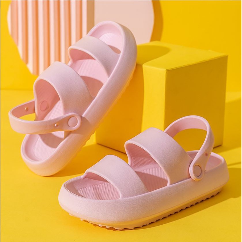 Dép nữ, nam Sandal bánh mì đế cao 2 màu đen trắng size kép 36-43 [Lù Store] SD02