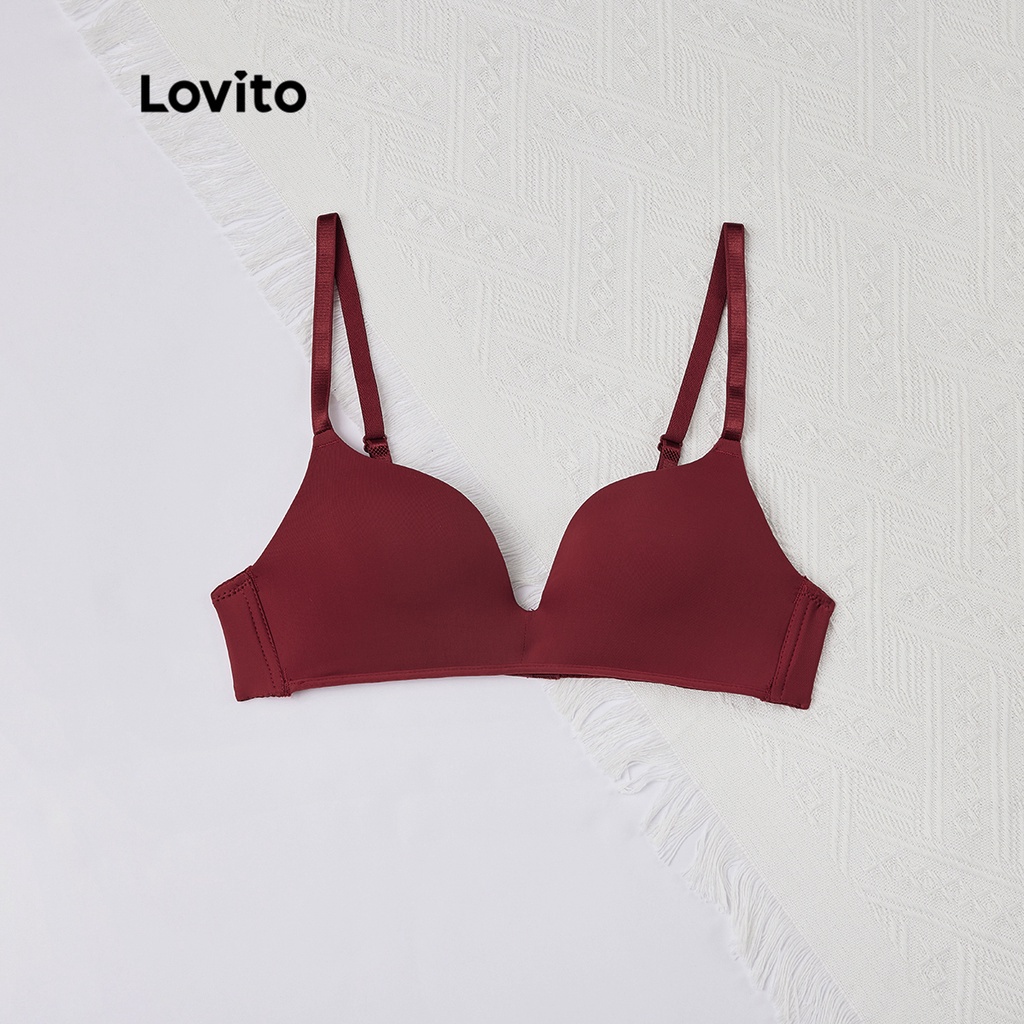 Áo ngực Lovito không gọng nâng ngực với miếng đệm không thể tháo rời L233L079