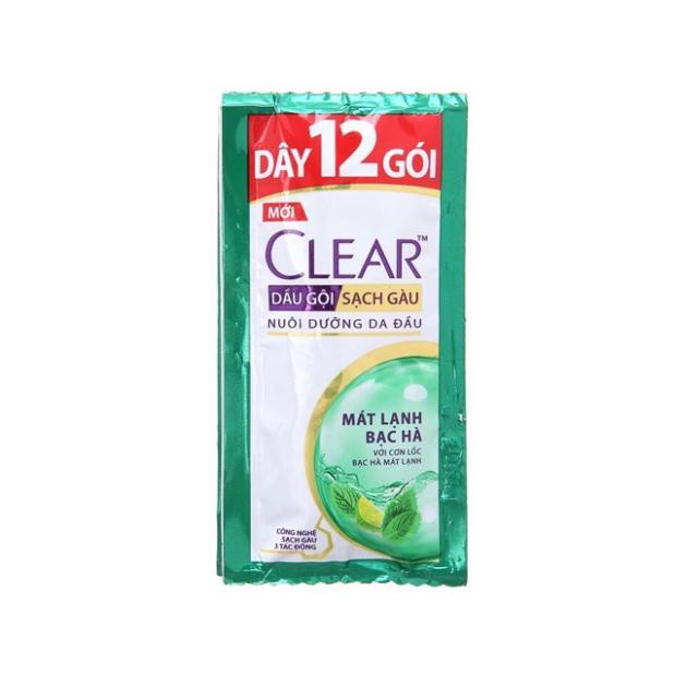 Dầu gội Clear sạch gàu, nuôi dưỡng da đầu 6g x 12goi | BigBuy360 - bigbuy360.vn
