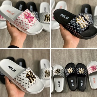 Dép unisex 𝐌𝐋𝐁 𝗡𝗬 , dép mlb bóng chày quai ngang thể thao nữ Thêu NY-NY nỗi nhiều màu Full Bill , Box