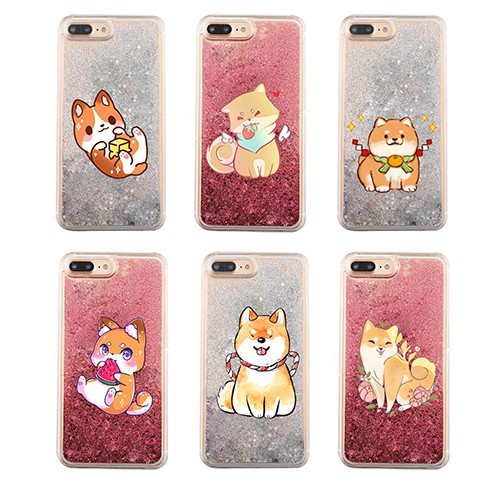 Ốp lưng nước chảy chó shiba OI20 ốp điện thoại kim tuyến nước chảy ốp nhũ