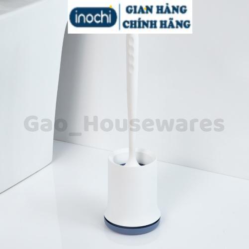 Chổi cọ toilet đầu SILICON Kirei Inochi, vệ sinh nhà tắm, cọ bồn cầu, cọ nhà vệ sinh, cọ toilet, có hộp đựng &amp; dán tường