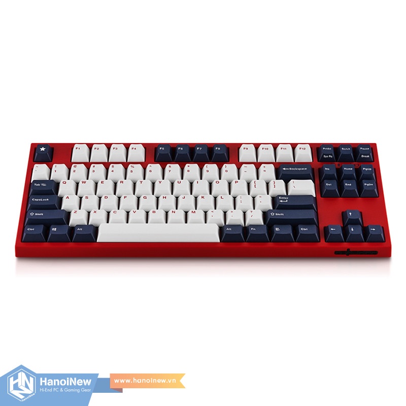 Bàn Phím Cơ Leopold FC750R PD BT White Navy Red Font Blue Star  Bluetooth