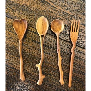 Combo 4 muỗng thìa dĩa gỗ cực xinh
