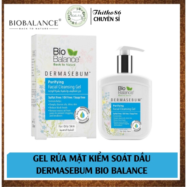 Sửa Rửa Mặt Dành Cho Da Dầu Dạng Gel BIOBALANCE DermaSebum-Purifying Facial Cleansing Gel 200ml