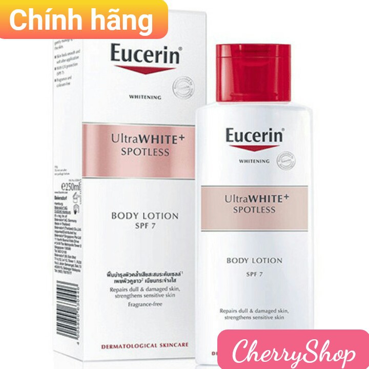 🌼Sữa Dưỡng Thể Trắng Da Eucerin White Therapy Body Lotion SPF7, Cho Da Nhạy Cảm (250ml)