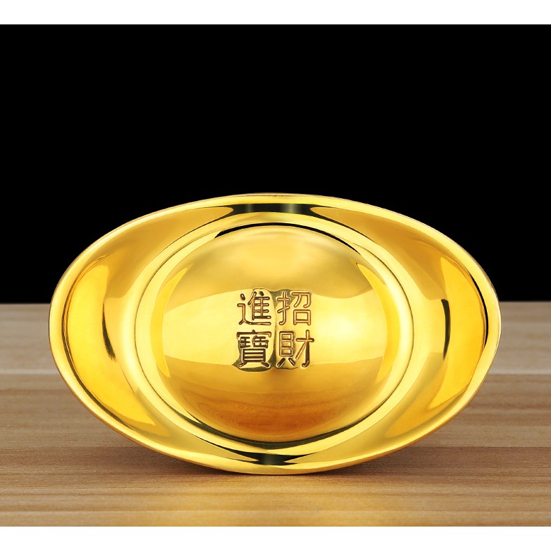 Nén vàng nguyên bảo bằng đồng thau phong thủy Hồng Thắng