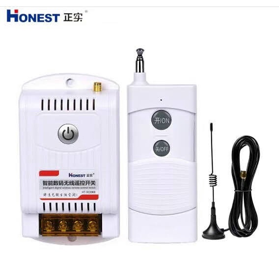 HT-9380KG-2 Công tắc Honest điều khiển từ xa 1-2Km 10A/380V, có Học Lệnh Remote