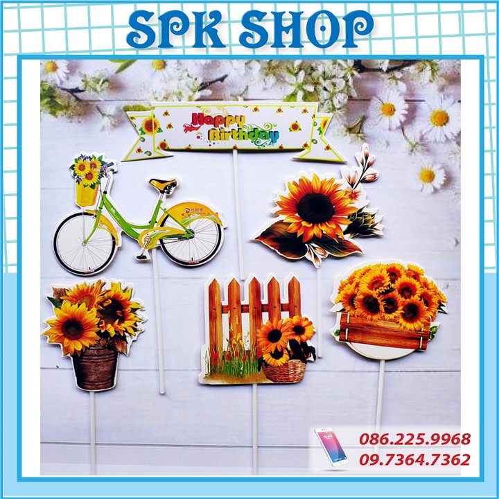 [FREESHIP❤️] Xe Đạp hoa - Set Cắm Giấy  - Xe