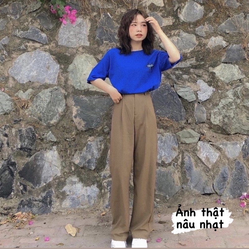 Quần vải nữ ống suông basic phong cách Hàn Quốc dễ phối đồ Aimee closet