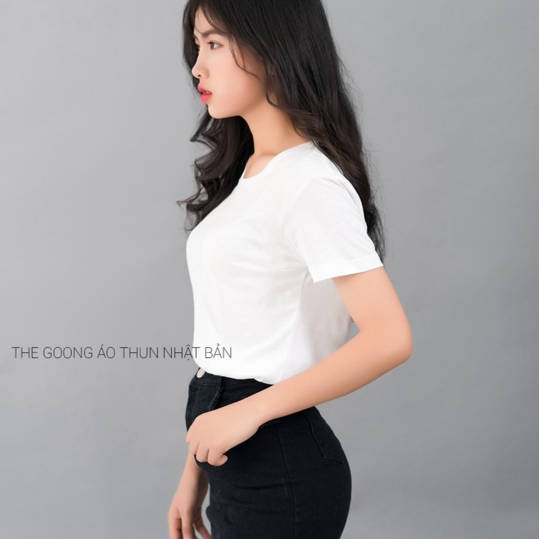 ÁO THUN TRƠN NỮ NHẬT BẢN 100% COTTON THOÁNG MÁT - TRẮNG | BigBuy360 - bigbuy360.vn
