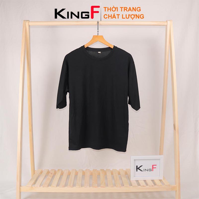 Áo phông trơn áo thun Tay lỡ Form rộng Unisex KINGF cho nam nữ - Chất vải cotton dày dặn thoáng mát