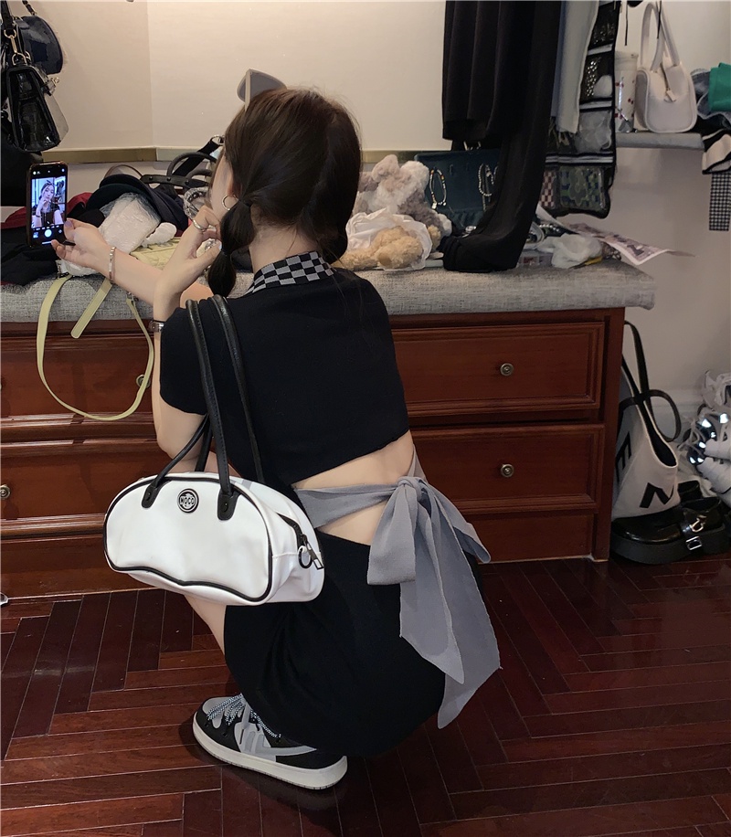 Đầm Tay Ngắn Thắt Nơ Lưng Phong Cách Mùa Hè 52819