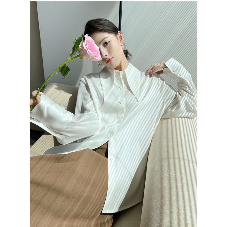 Áo Sơ Mi Cổ Nhọn 3 Kiểu Phong Cách Tây Âu Thời Trang Xuân Thu Sang Trọng Cho Nữ S-3Xl