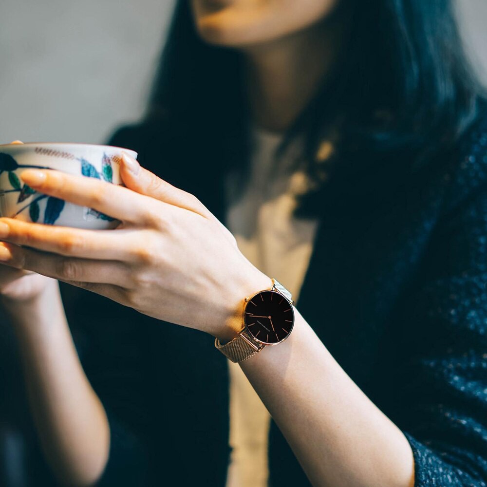 Đồng hồ nữ siêu mỏng HANNAH MARTIN CH36W máy Nhật cao cấp dây thép sang trọng cá tính | BigBuy360 - bigbuy360.vn